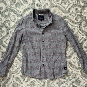 Roark Charcoal and Black Geometric Button-Down Shirt